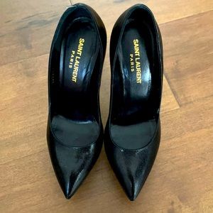 YSL SAINT LAURENT PARIS BLACK HEELS SIZE 36.5